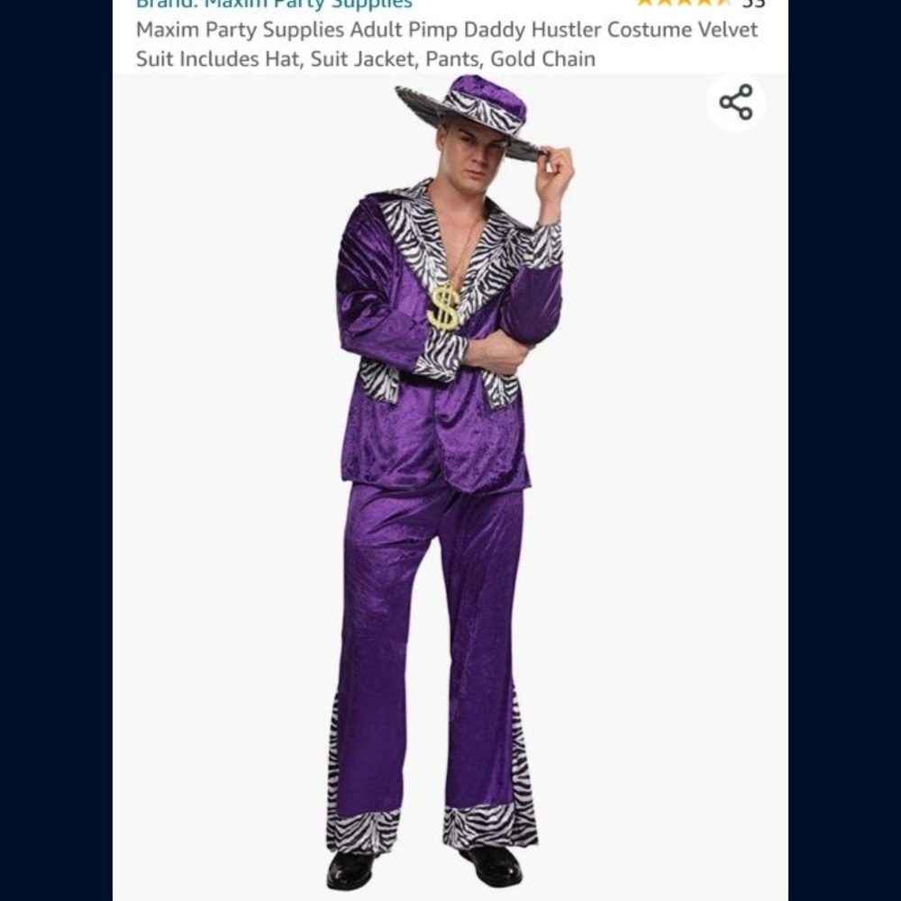 Purple Zebra Print Costume Suit